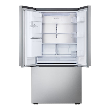 Réfrigérateur porte française à profondeur comptoir 36 po, 24 pi³ 3 portes Inox avec Wi-Fi et distributeur d'eau/glaçons