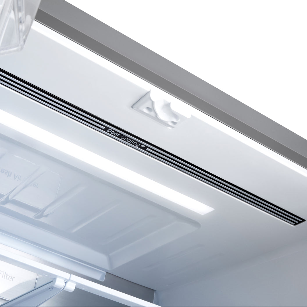 Réfrigérateur porte française à profondeur comptoir 36 po, 24 pi³ 3 portes Inox avec Wi-Fi et distributeur d'eau/glaçons