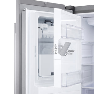 Réfrigérateur porte française à profondeur comptoir 36 po, 24 pi³ 3 portes Inox avec Wi-Fi et distributeur d'eau/glaçons