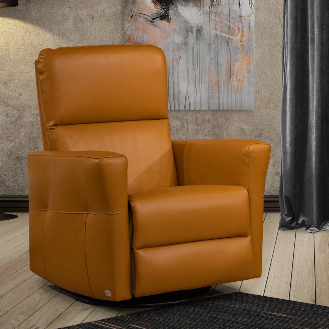 Fauteuil berçant, pivotant et inclinable motorisé en tissu - Ada