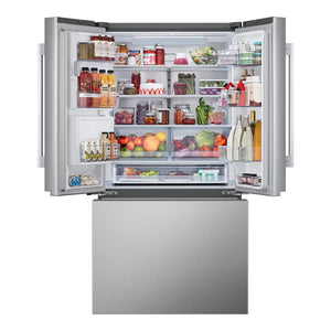 Réfrigérateur porte française à profondeur de comptoir 36 po, 31 pi³ 3 portes Inox avec Wi-Fi et distributeur d'eau/glaçons