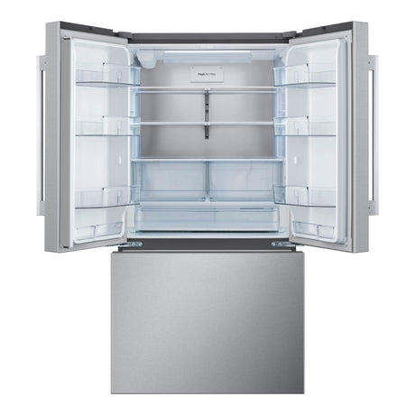 Réfrigérateur porte française à profondeur comptoir 36 po, 32 pi³ 3 portes Inox avec distributeur d'eau interne