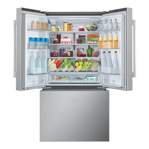 Réfrigérateur porte française à profondeur comptoir 36 po, 32 pi³ 3 portes Inox avec distributeur d'eau interne