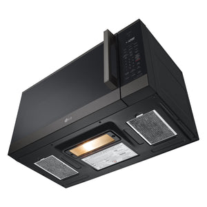 Micro-ondes à hotte intégrée 30 po, 1,8 pi³ Inox noir avec WideView et EasyClean