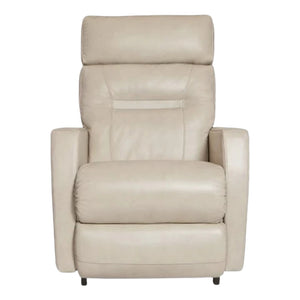 Fauteuil berçant et inclinable motorisé en cuir beige avec soutien lombaire et port USB intégré - Lennon