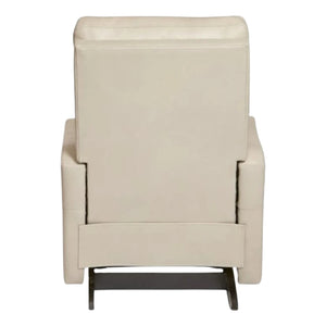 Fauteuil berçant et inclinable motorisé en cuir beige avec soutien lombaire et port USB intégré - Lennon
