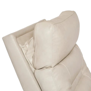 Fauteuil berçant et inclinable motorisé en cuir beige avec soutien lombaire et port USB intégré - Lennon
