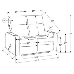 Causeuse inclinable en tissu ou aspect cuir