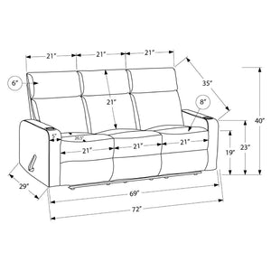 Sofa inclinable en tissu ou aspect cuir