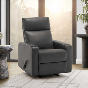 Fauteuil berçant et inclinable en tissu ou aspect cuir
