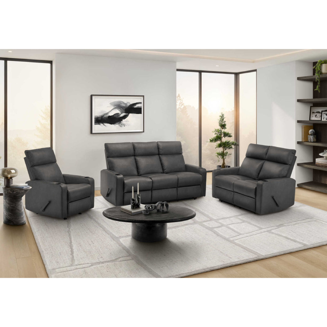 Fauteuil berçant et inclinable en tissu ou aspect cuir