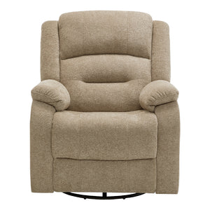 Fauteuil berçant, pivotant et motorisé en tissu avec port USB intégré