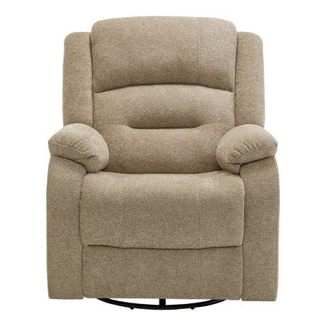 Fauteuil berçant, pivotant et motorisé en tissu avec port USB intégré