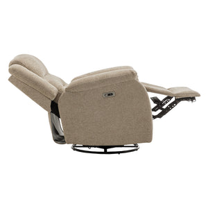 Fauteuil berçant, pivotant et motorisé en tissu avec port USB intégré