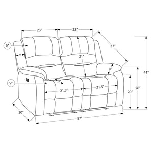 Causeuse motorisée en tissu avec ports USB intégrés