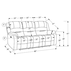 Sofa motorisé en tissu avec ports USB intégrés