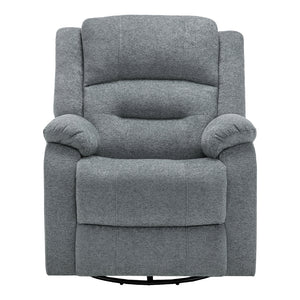 Fauteuil berçant, pivotant et motorisé en tissu avec port USB intégré