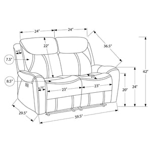 Causeuse motorisée aspect cuir brun avec ports USB intégrés
