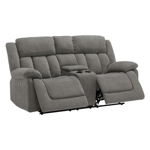 Causeuse motorisée en tissu avec console et ports USB intégrés