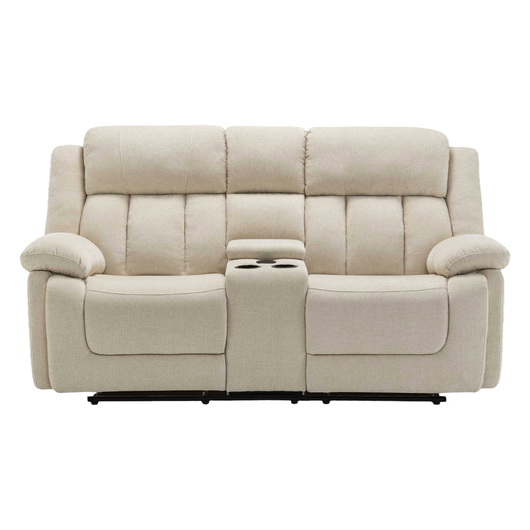 Causeuse motorisée en tissu avec console et ports USB intégrés