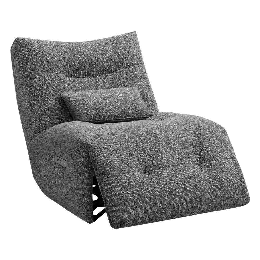 Fauteuil berçant, pivotant et motorisé en tissu avec massage chauffant et port USB intégré