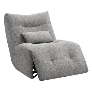 Fauteuil berçant, pivotant et motorisé en tissu avec massage chauffant et port USB intégré