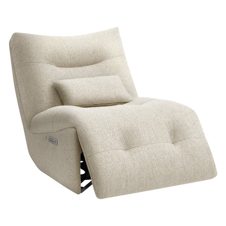 Fauteuil berçant, pivotant et motorisé en tissu avec massage chauffant et port USB intégré