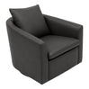 Fauteuil pivotant en tissu et aspect cuir - Evan