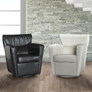 Fauteuil d'appoint berçant et pivotant en cuir - Cup