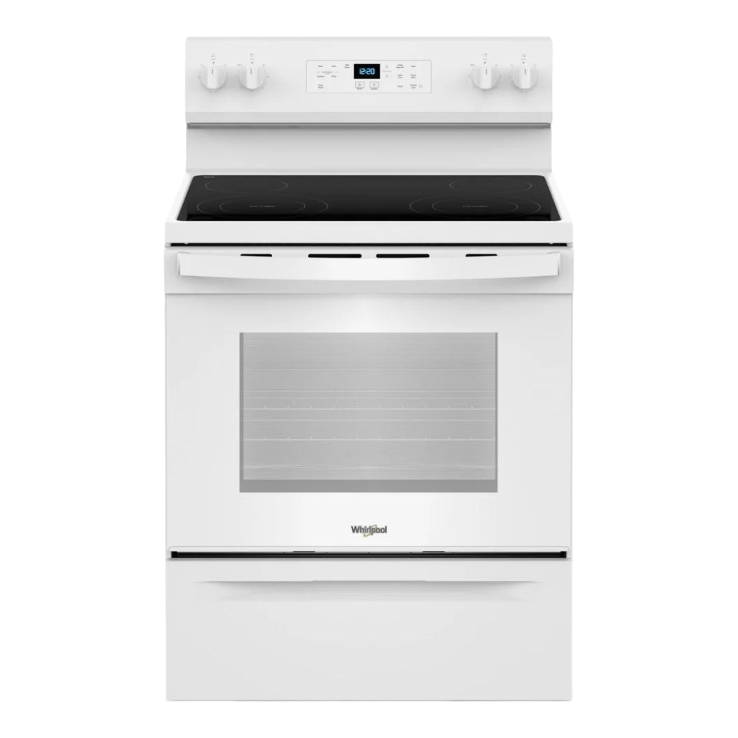 Cuisinière électrique 30 po, 5,3 pi³ Blanc avec Éléments FlexHeat™ et Sans préchauffage