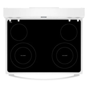 Cuisinière électrique 30 po, 5,3 pi³ Blanc avec Éléments FlexHeat™ et Sans préchauffage