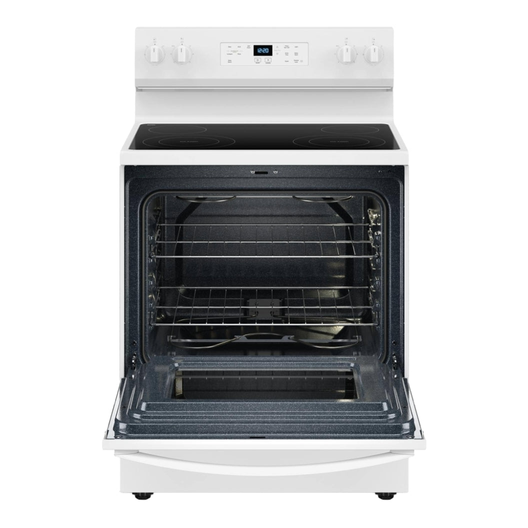 Cuisinière électrique 30 po, 5,3 pi³ Blanc avec Éléments FlexHeat™ et Sans préchauffage
