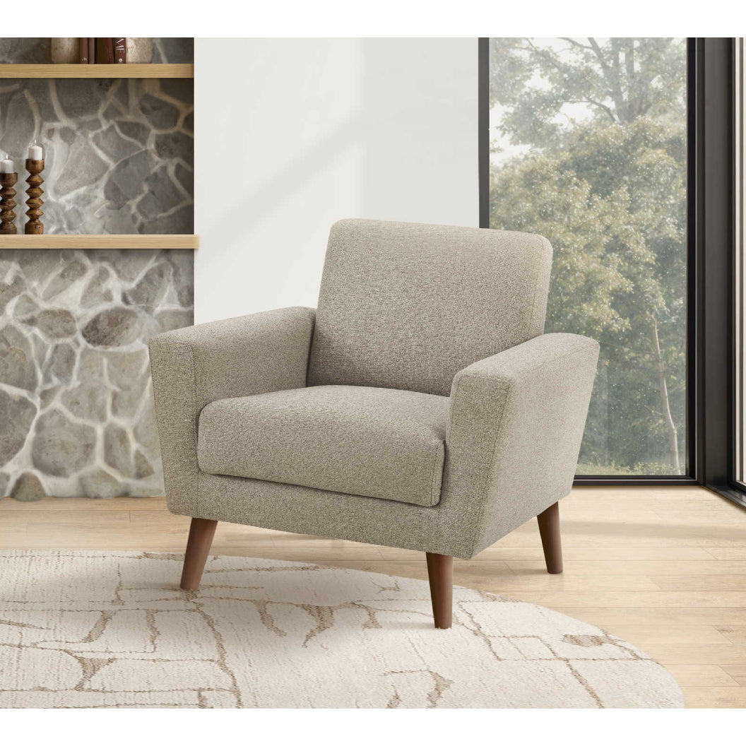 Fauteuil d'appoint en tissu brun clair