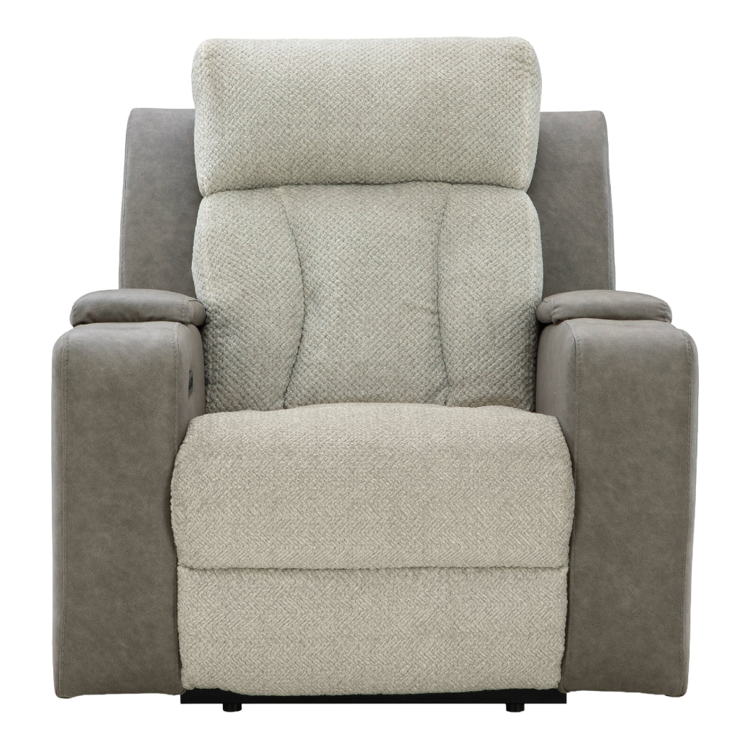 Fauteuil inclinable motorisé en tissu/aspect cuir gris avec lombaire chauffant et massant - Branthorpe