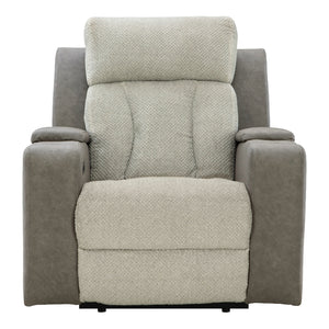Fauteuil inclinable motorisé en tissu/aspect cuir gris avec lombaire chauffant et massant - Branthorpe