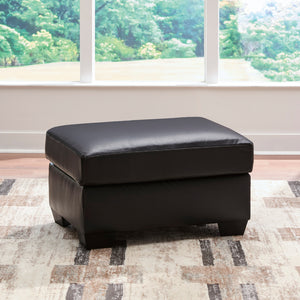 Ottoman aspect cuir noir - Glennbre