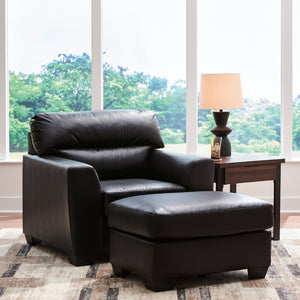 Ottoman aspect cuir noir - Glennbre