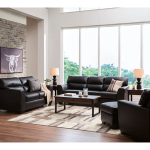 Ottoman aspect cuir noir - Glennbre
