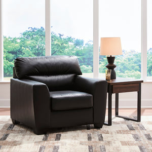 Fauteuil aspect cuir noir - Glennbre