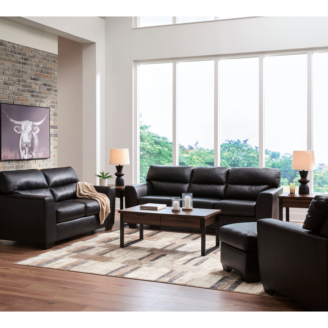 Fauteuil aspect cuir noir - Glennbre