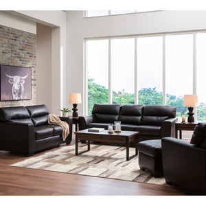 Fauteuil aspect cuir noir - Glennbre