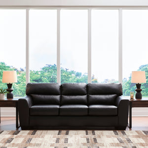 Sofa aspect cuir noir - Glennbre