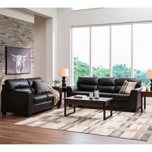 Sofa aspect cuir noir - Glennbre