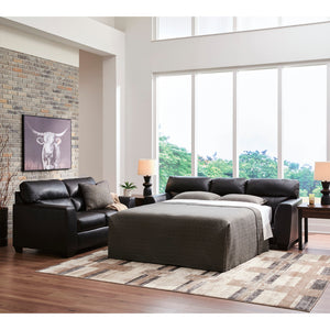 Sofa-lit aspect cuir noir avec matelas 60 po - Glennbre