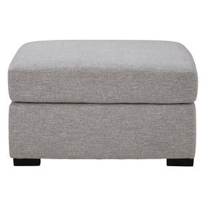 Ottoman surdimensionné en tissu gris étain - UrbanCrest