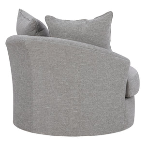 Fauteuil d'appoint pivotant en tissu gris étain avec coussins - UrbanCrest
