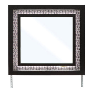Miroir de bureau en bois/MDF noir avec éclairage DEL intégré - Shoralli