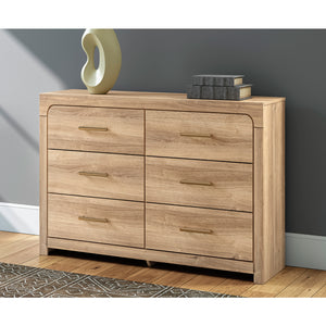 Bureau à 6 tiroirs en bois/MDF tan - Kinlanni