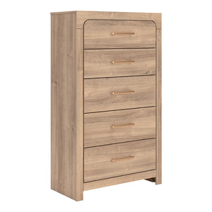 Commode à 5 tiroirs en bois/MDF tan - Kinlanni