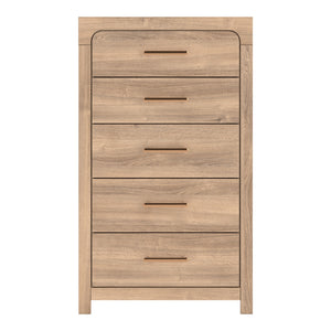 Commode à 5 tiroirs en bois/MDF tan - Kinlanni